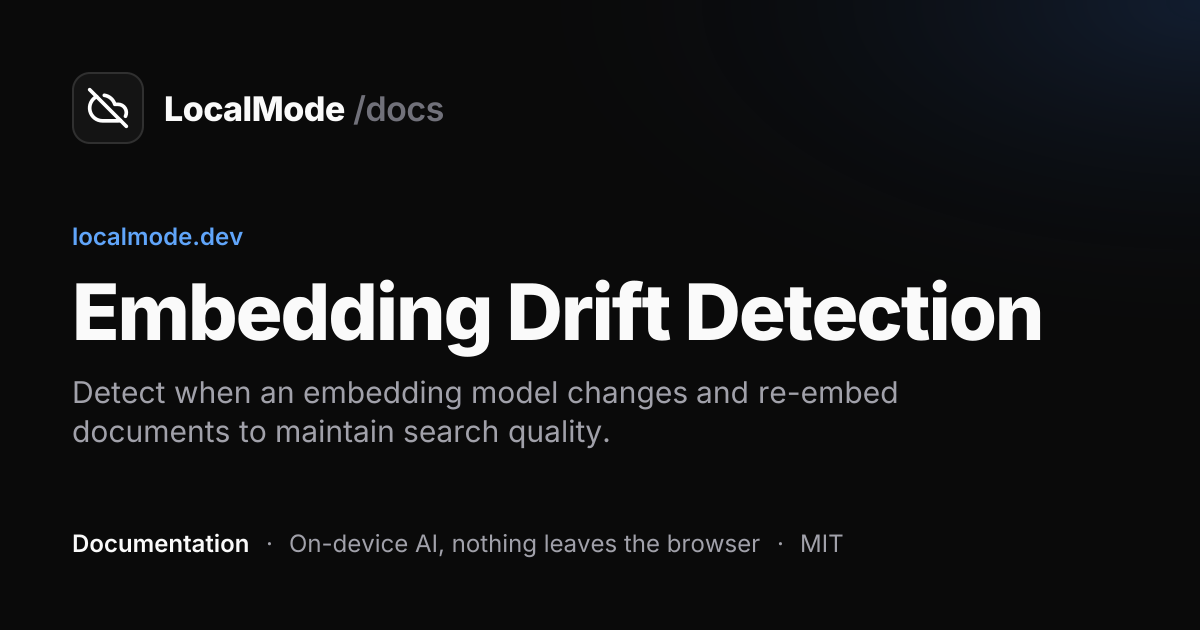 Embedding Drift Detection