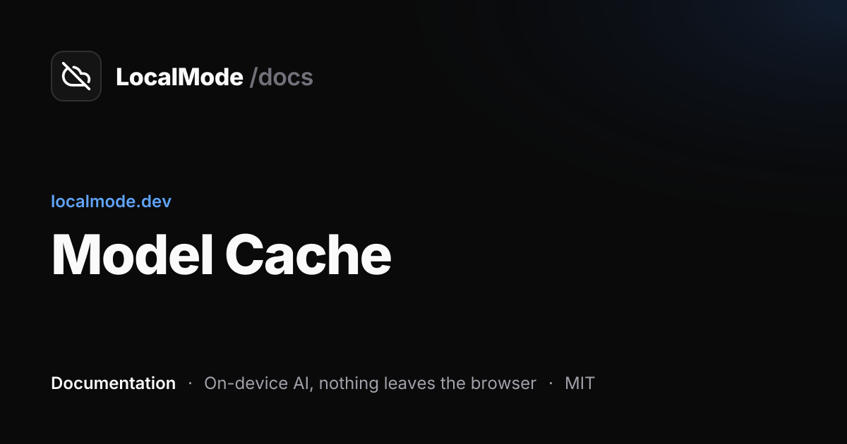 Model Cache